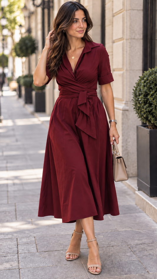 Vestido Aina Granate