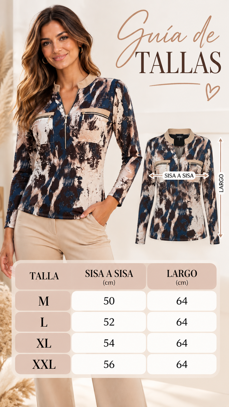 Guía de tallas Blusa Arlet