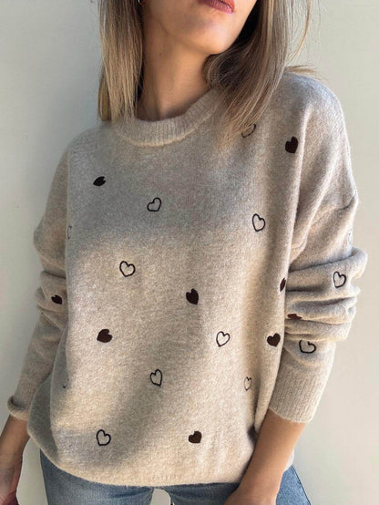 Suéter corazón beige - Santana