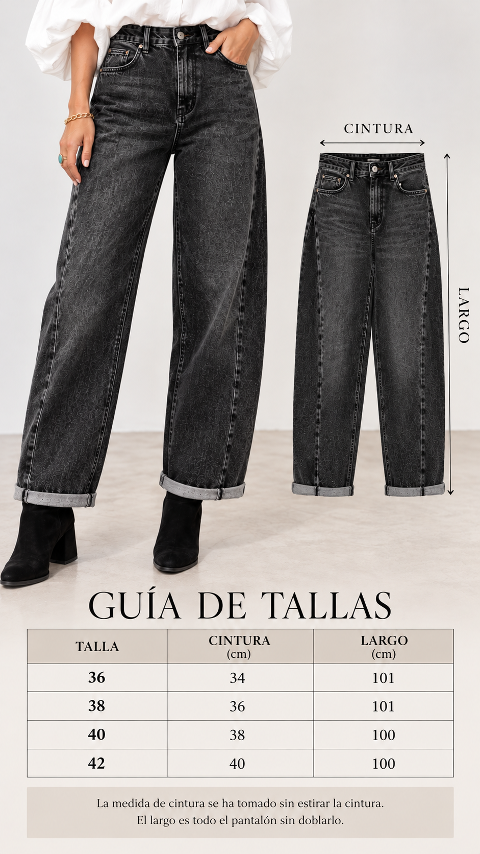 Guía de tallas Jean Mia negro