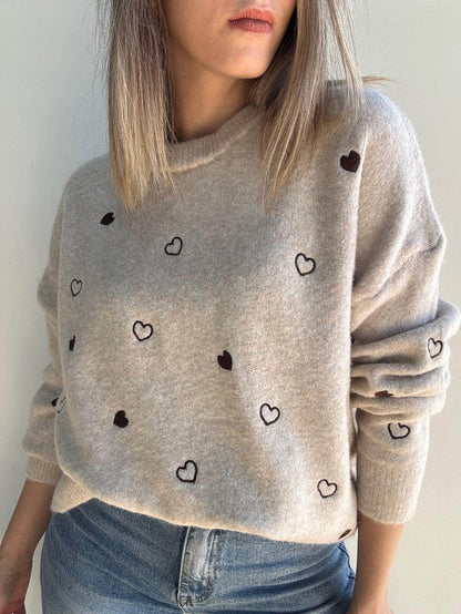 Suéter corazón beige - Santana